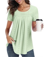 P972  Eyelet Summer Top Hollow T-Shirt, Large