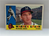 1960 Topps #445 Warren Spahn Braves HOF mk