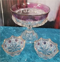 11 - PEDESTAL BOWL & 2 SMALL BOWLS (A178)