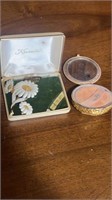 Monet Daisy Pin & Earrings & Evans Mesh Compact