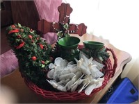 Basket w/ Chritmas Ornaments