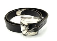 Barry Kieselstein Cord Belt with Sterling Buckle.