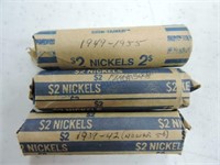 3 rolls early date Jefferson nickels