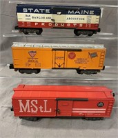 3 American Flyer 5 Digit Freight Cars