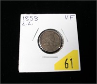 1858-LL U.S. Flying Eagle cent, VF