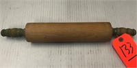 vintage green handle rolling pin