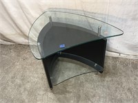 Modern 2 Tier Glass Top End Table