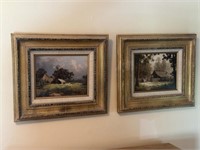 2 GOLD FRAMED PRICTURES BY WINDBER, 15 1/2" X 17"