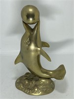 Brass Dolphine with Ball Statue