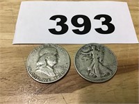 Two Silver Half Dollars - 1937 & 1952