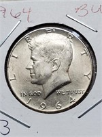 BU 1964 Silver Kennedy Half Dollar