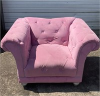 Pink Tufted Arm Chair