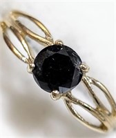 $1365 10K  Black Diamond(0.6ct) Ring (~weight 1.48