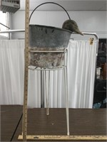 Plant Stand, Metal Bucket and Duck head