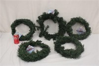 Five 15" Wreaths, Unused