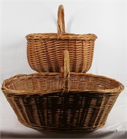 2 Large Willow Weave Gathering Baskets