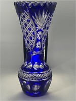 10 inch Bleikristal blue/clear vase