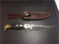 Custom Forged Damascus 13" Eagle Head Knife
