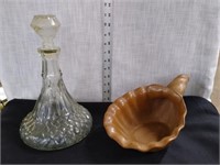 Frankoma Horn pottery clear decanter