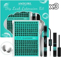 3X AMZGIRL DIY LASH EXTENSION KIT D CURL 8-16MM