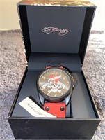 NEW CHRISTIAN AUDIGIER ED HARDY MENS SKULL WATCH