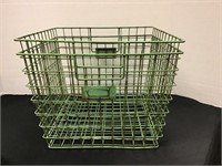 Two Green Wire Storage Baskets