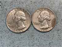 1963 and 1963D Washington quarters