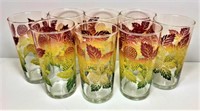 Vintage Libbey set  8 Juice Glasses berry motif