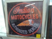 Indian MotoCycles Antique Sash Window Display