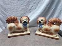 Antique dog bookends