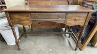 Vintage Three Drawer Writing Desk on Casters