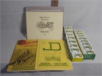 John Deere Books & 8 Miniature Toy Tractors