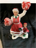 9 “ ARKANSAS RAZORBACK MRS CLAUS RESIN FIGURE