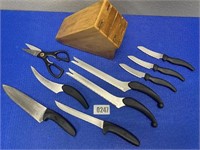 Oneida Knife Set Wood Block