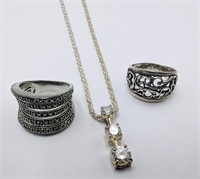 Sterling Silver Chain w/CZ - Rings