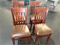 Bid X4 Wood Padded Chairs