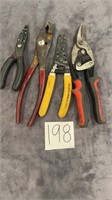 Assorted pliers, stripper, tin snip