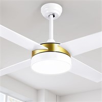 YITAHOME 52 White Gold LED Ceiling Fan