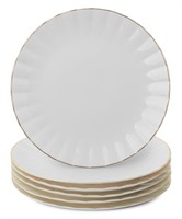 BTaT- Porcelain Dinner Plates with Gold Trim,10.5