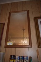 Etched Mirror w/ Wooden Frame