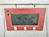 Small Red Cabinet Door Converted To Chalkboard