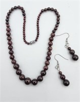 Natural Amethyst Polished Bead Necklace And