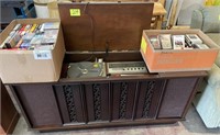 rca floor model stereo with 8-track & other tapes