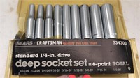 Sears Craftsman Standard 1/4in Drive Socket Set
