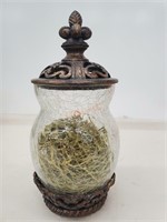 Decorative Crackel Glass cannister
