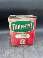 Vintage Farm-Oyl 2 Gal Metal Can