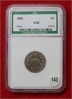 1866 Shield Nickel    ***