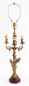 Louis XVI Style Bronze Candelabra as Lamp