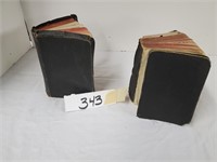 Pair of old english bibles