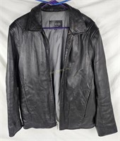 Izod Black Leather Jacket Size Medium